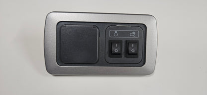 CBE C-Line double. 12V outlet + light & water pump switch (silver or black)
