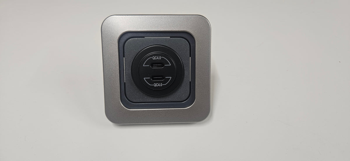 CBE C-Line single. Dual USB C socket kit (silver or black)