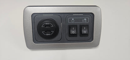 CBE C-Line double. Dual USB C socket + light & water pump switch (silver or black)