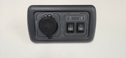 CBE C-Line double. Dual USB C socket + light & water pump switch (silver or black)