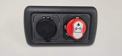 CBE C-Line double. Dual USB C socket + 12V 150A isolator kill switch (silver or black)