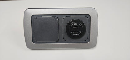 CBE C-Line double. Dual USB C socket + 12v outlet (silver or black)