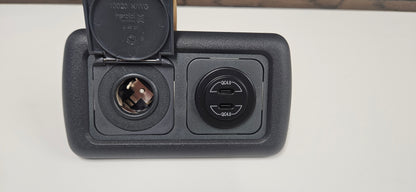 CBE C-Line double. Dual USB C socket + 12v outlet (silver or black)