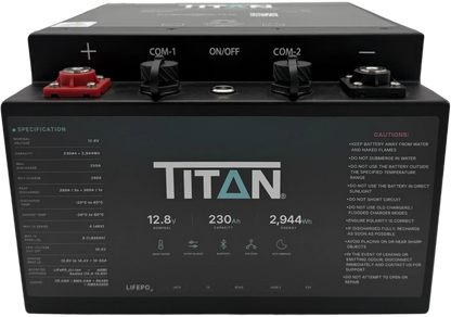 Titan 12v lithium iron phosphate (LiFePO₄) underseat leisure battery 230Ah