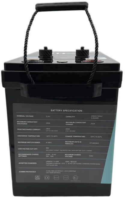 Titan 12v lithium iron phosphate (LiFePO₄) leisure battery 230Ah