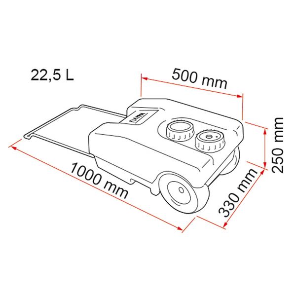 Fiamma roll-tank 23L fresh water tank Blue