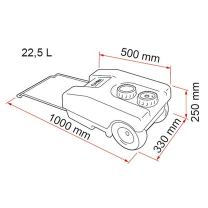 Fiamma roll-tank 23L fresh water tank Blue