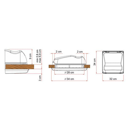 Fiamma Rooflight Vent 28 F White 280x280mm