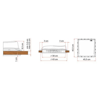 Fiamma Rooflight Turbo-Vent Crystal 400x400mm