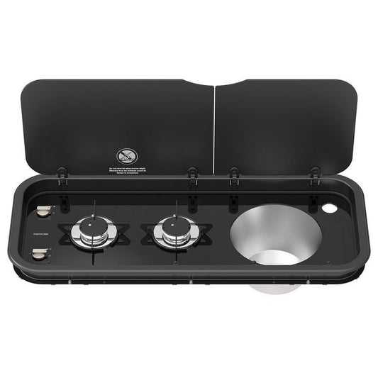 Thetford Topline Series 111 hob & RH sink with shutoff lid