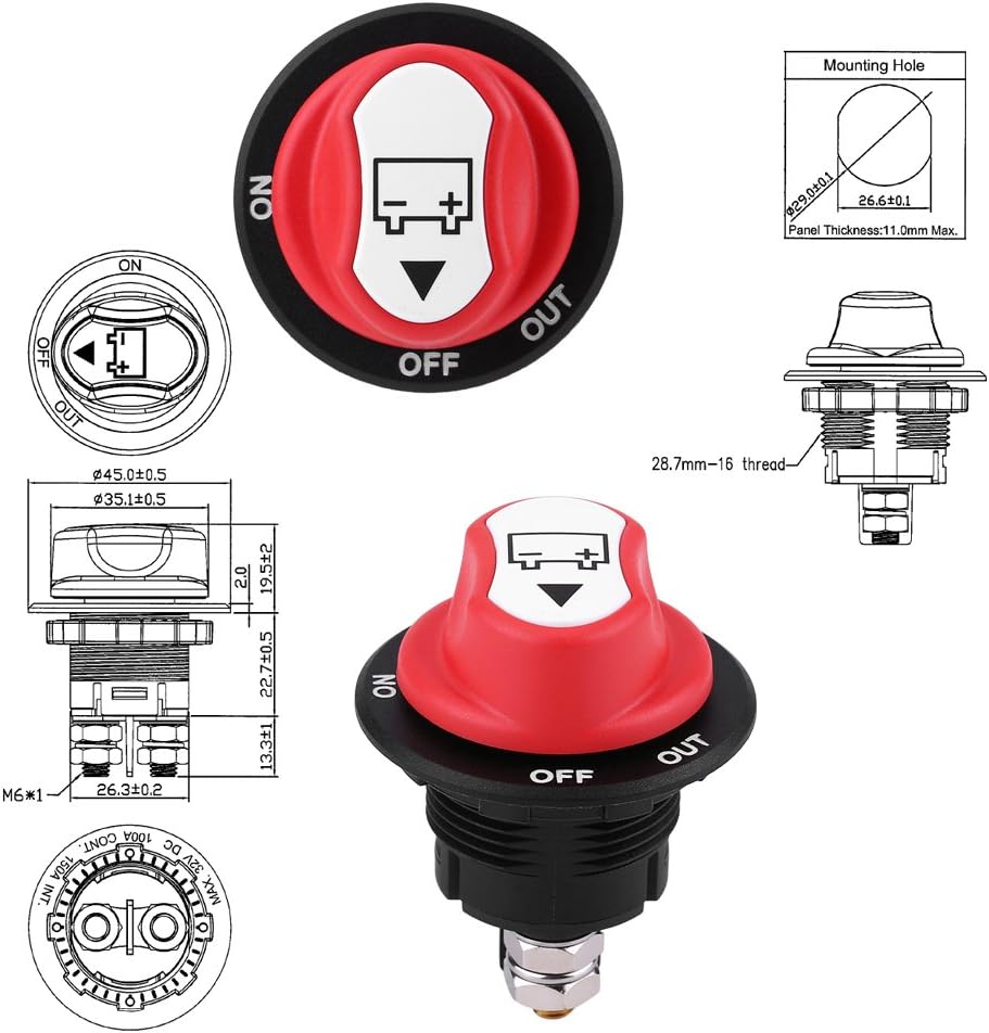 12V 150A isolator kill switch with key