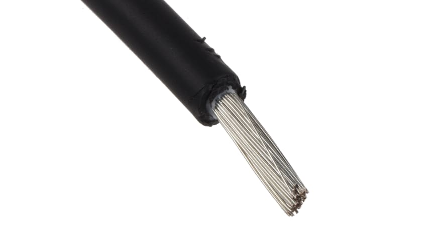 6mm PV tinned copper solar panel cable black (70Amp)