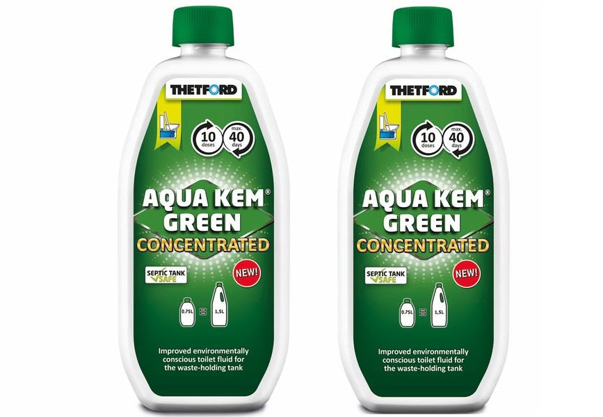 Thetford Aqua Kem Green concentrated toilet fluid 750ml X2
