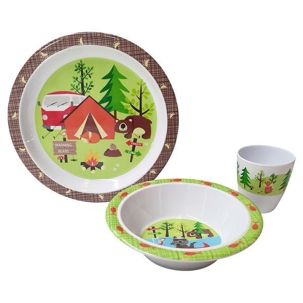 Kids 3 piece crockery set