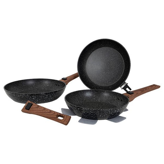 3 piece frying pan set. Suitable for induction hob