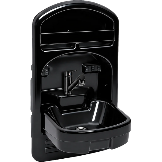 Liberty Max black tip-up basin & shower tap