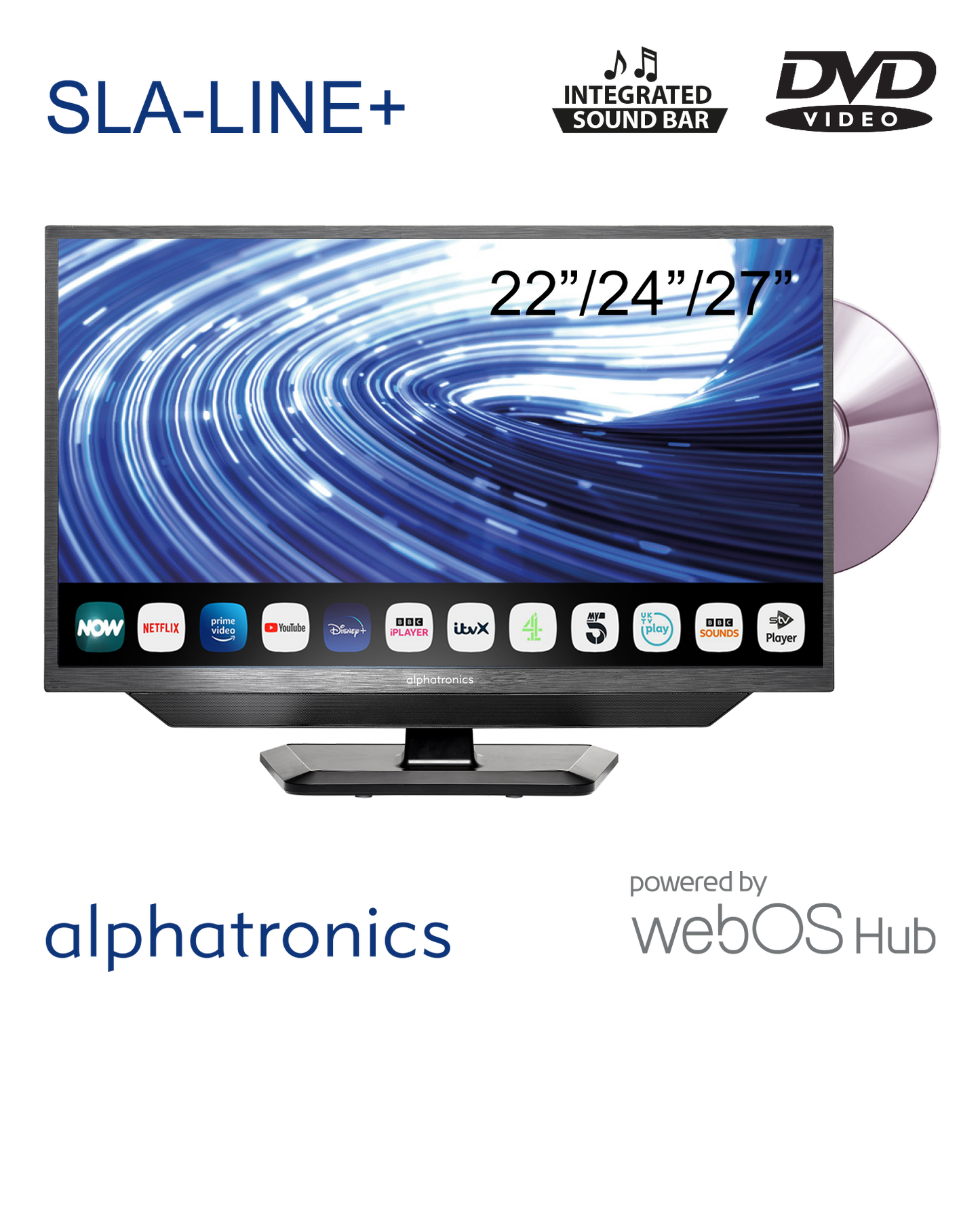 Maxview Alphatronics SLA-LINE+ 27" smart TV with soundbar