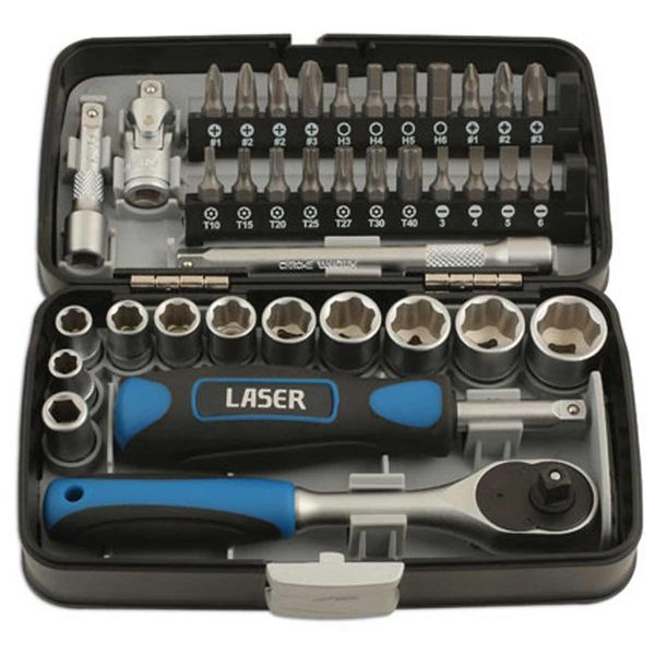 Laser Tools socket and bit set 1/4" drive (38-Piece) – Product Image