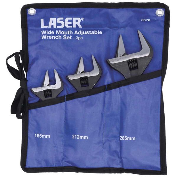 Laser Tools Adjustable Wrench Set 3 Piece – Product Image