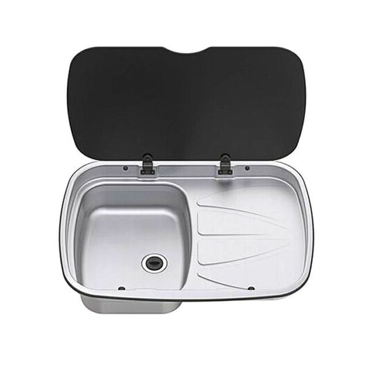 Thetford Argent sink & drainer with lid (LH sink)