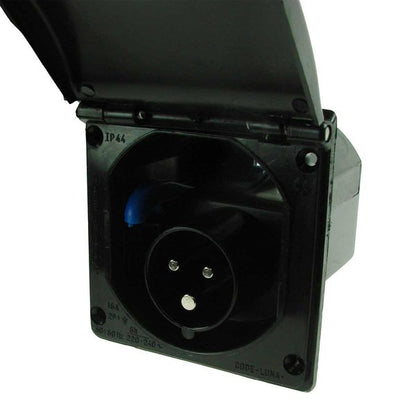 230V 16A flush fit mains inlet socket Black