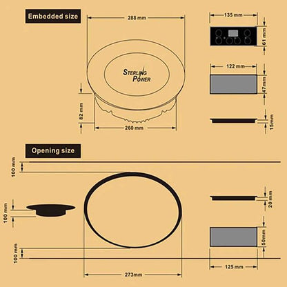 Sterling built-in single round induction hob 1800W