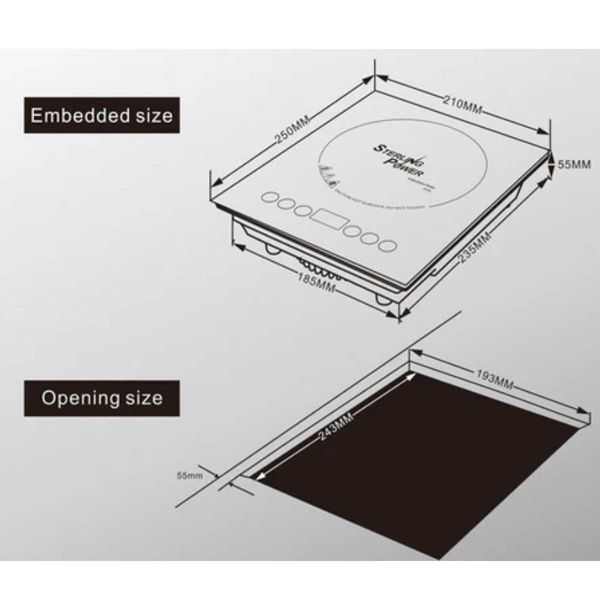Sterling built-in single rectangular induction hob Lite 1000W