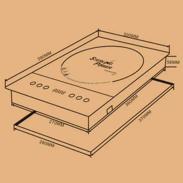 Sterling built-in single rectangular induction hob 2000W