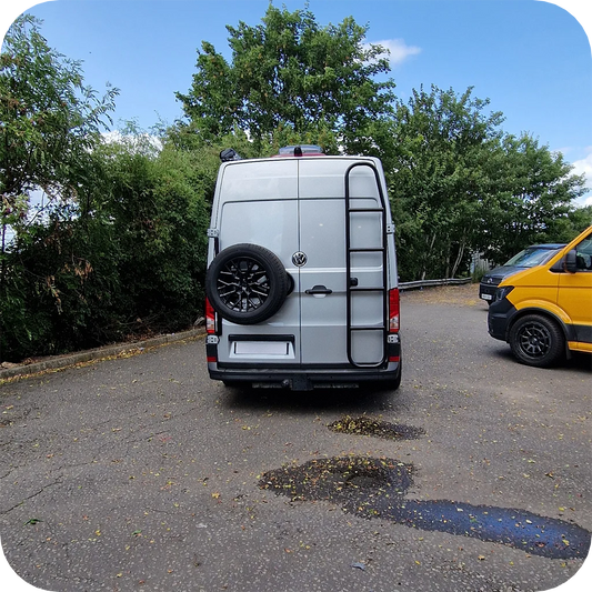 Tubular steel rear door spare wheel carrier for VW Crafter/MAN TGE (2017 Onwards)