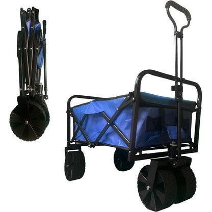 Folding pull trolley with all-terrain wheels 100L capacity