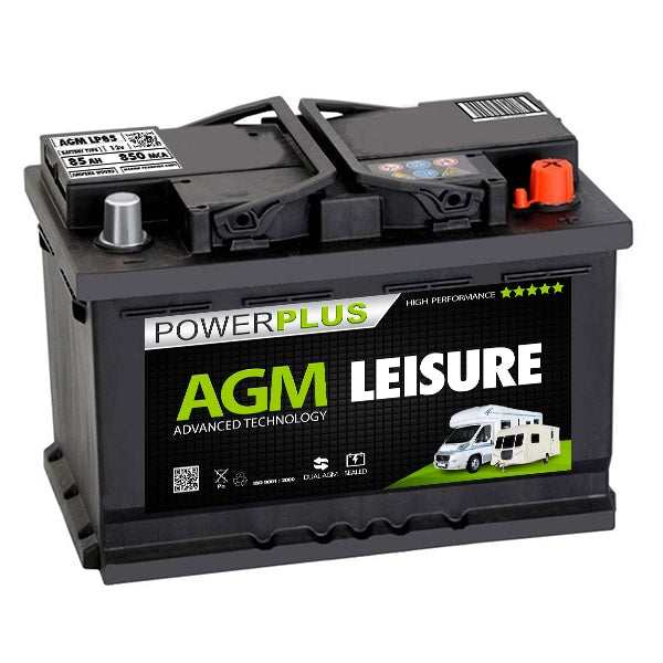 12v Power Plus AGM leisure battery 85Ah