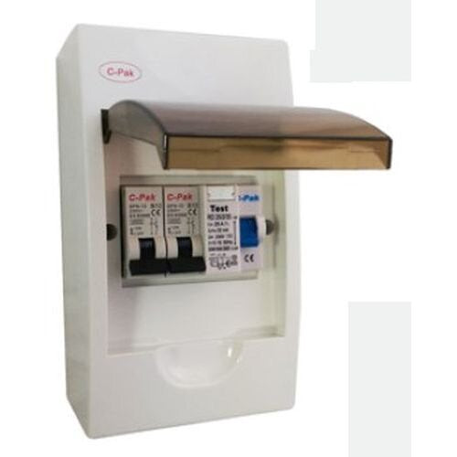 Consumer unit with RCD25A , 2X 10A MCB