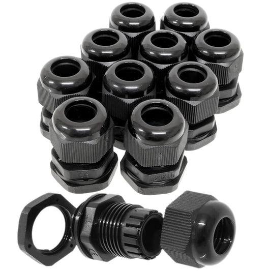 M20 compression cable gland for 6-12 mm cable (black)