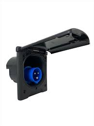 Fawo flush 230v mains EHU inlet with magnetic lock Black