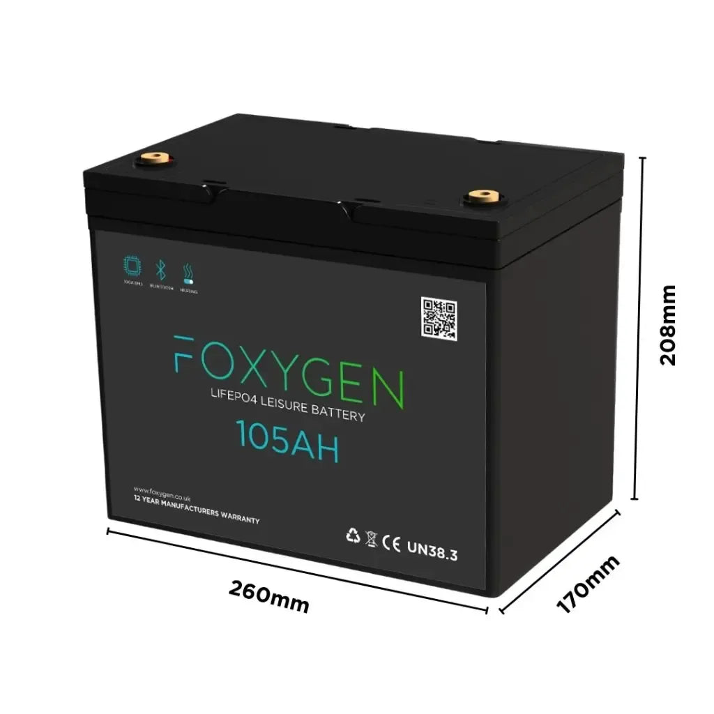 Foxygen 105Ah lithium battery with Bluetooth & heating