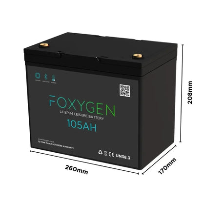 Foxygen 105Ah lithium battery with Bluetooth & heating