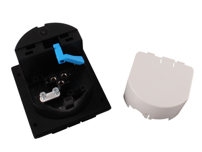 Fawo 230v flush mains inlet (electric hook up EHU) socket – Black