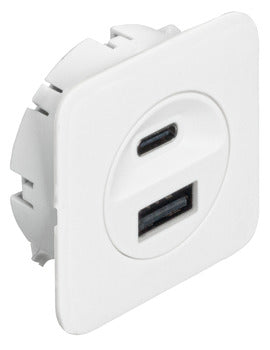 12v USB A & C socket White Hafele