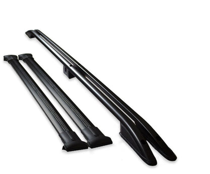 VW T5/T6 Transporter Turtle roof rack rails & 2 cross bars set - SWB BLACK 2003 to present (Collection only)