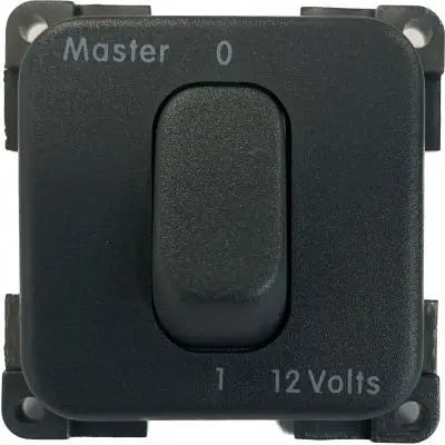 CBE dark grey single toggle switch, printed Master switch – Product Image