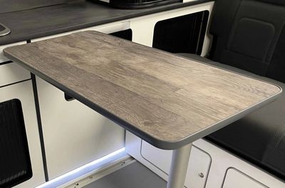 Rectangular table top 800x400mm Santa Fe Oak with dark grey edging