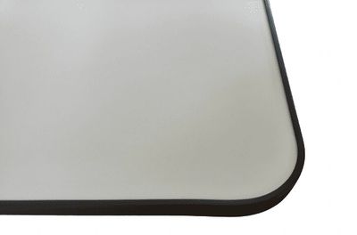 Square table top 400, 500 or 600mm Satin white with black edging