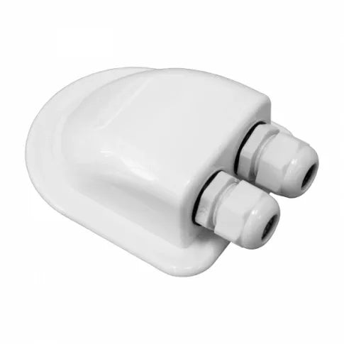 Double entry cable gland for 3-7 mm cable (black or white) White