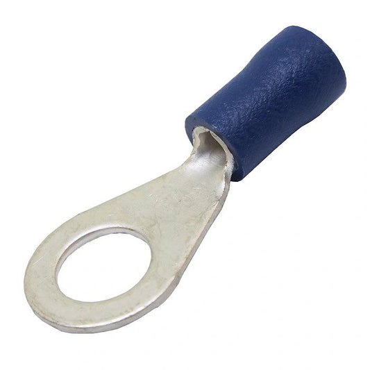 Insulated ring terminals blue 6.4mm