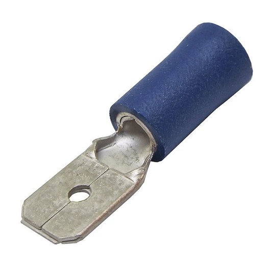 Insulated male spade terminals blue 6.3mm