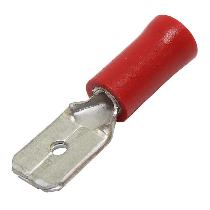 Insulated male spade terminals red 6.3mm