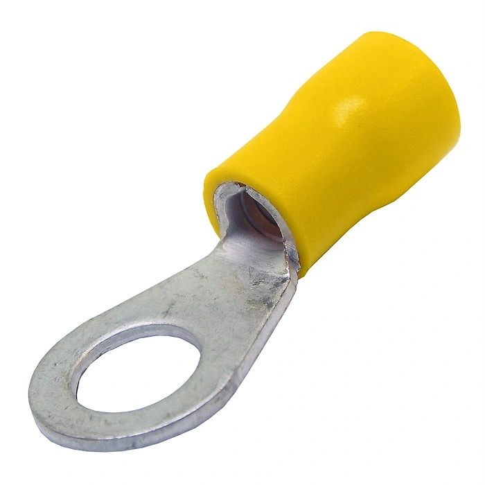 Insulated ring terminals yellow 6.4mm