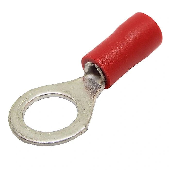 Insulated ring terminals red 6.4mm