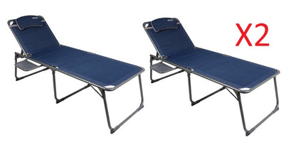 Pair of Ragley Pro lounge bed with side table (pack of 2 beds)