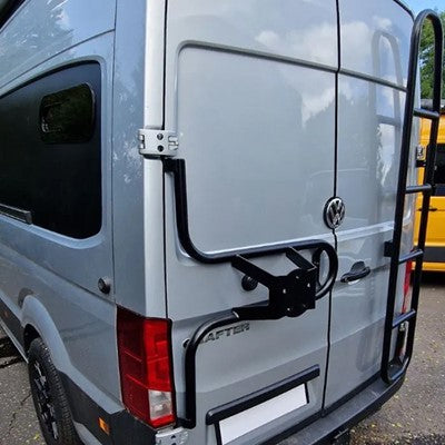 Tubular steel rear door spare wheel carrier for VW Crafter/MAN TGE (2017 Onwards) – Product Image